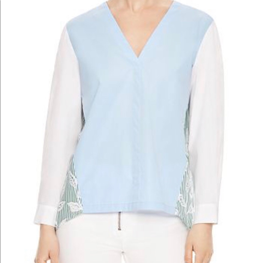 Sandro Aria Color-Blocked Lace-Inset Top, US 2-6
